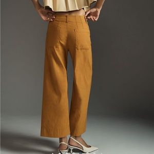 Maeve Colette Cropped Wide-Leg Pant in Gold
